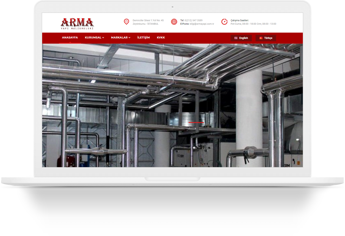 arma building materials wordpress web tasarim