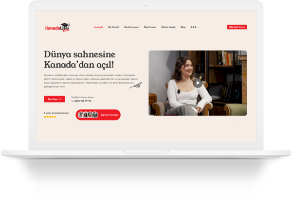 kanada lise wordpress web sitesi tasarimi